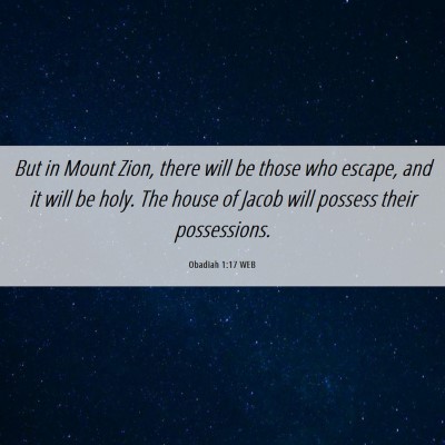 Picture 06 - Obadiah 1:17 WEB - But in Mount Zion, there will be those who - Bible Verse Picture