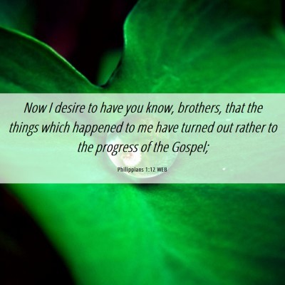 Picture 06 - Philippians 1:12 WEB - Now I desire to have you know, brothers, that the - Bible Verse Picture