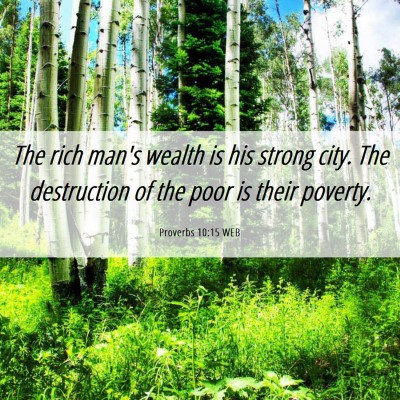Picture 06 - Proverbs 10:15 WEB - The rich man's wealth is his strong city. The - Bible Verse Picture