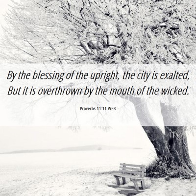 Picture 06 - Proverbs 11:11 WEB - By the blessing of the upright, the city is - Bible Verse Picture