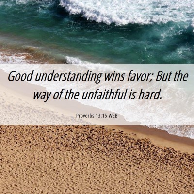 Picture 06 - Proverbs 13:15 WEB - Good understanding wins favor; But the way of the - Bible Verse Picture