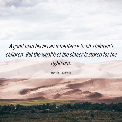 Picture 06 - Proverbs 13:22 WEB - A good man leaves an inheritance to his - Bible Verse Picture