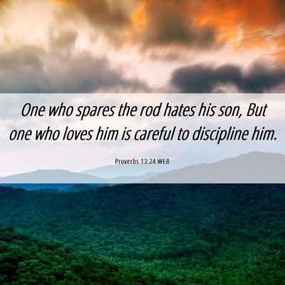 Picture 06 - Proverbs 13:24 WEB - One who spares the rod hates his son, But one who - Bible Verse Picture