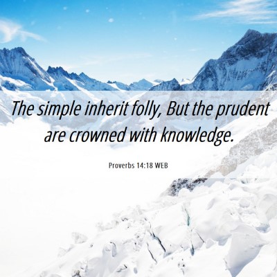 Picture 06 - Proverbs 14:18 WEB - The simple inherit folly, But the prudent are - Bible Verse Picture
