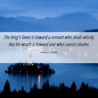 Picture 06 - Proverbs 14:35 WEB - The king's favor is toward a servant who deals - Bible Verse Picture