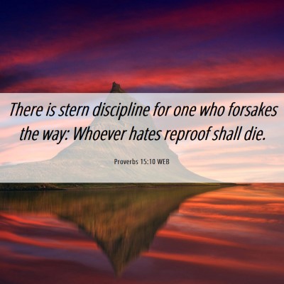 Picture 06 - Proverbs 15:10 WEB - There is stern discipline for one who forsakes - Bible Verse Picture