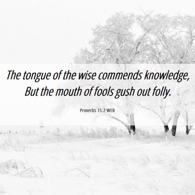 Picture 06 - Proverbs 15:2 WEB - The tongue of the wise commends knowledge, But - Bible Verse Picture