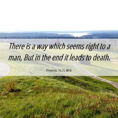 Picture 06 - Proverbs 16:25 WEB - There is a way which seems right to a man, But in - Bible Verse Picture