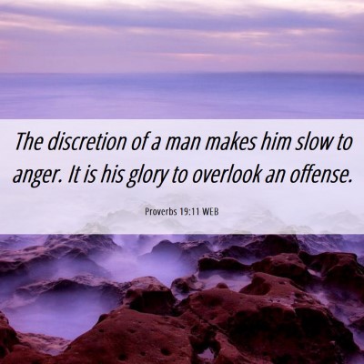 Picture 06 - Proverbs 19:11 WEB - The discretion of a man makes him slow to anger. - Bible Verse Picture