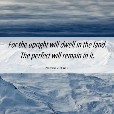 Picture 06 - Proverbs 2:21 WEB - For the upright will dwell in the land. The - Bible Verse Picture