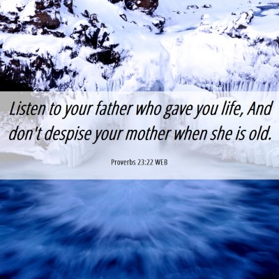 Picture 06 - Proverbs 23:22 WEB - Listen to your father who gave you life, And - Bible Verse Picture