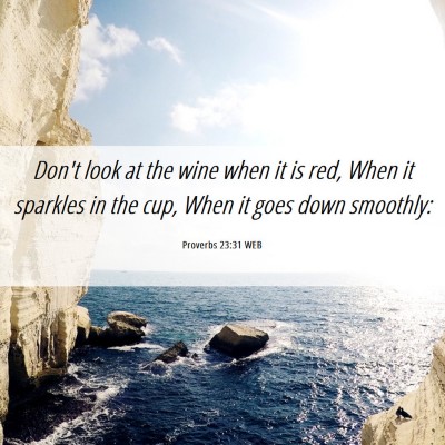 Picture 06 - Proverbs 23:31 WEB - Don't look at the wine when it is red, When it - Bible Verse Picture