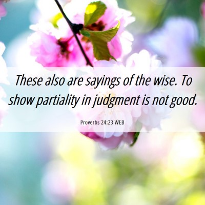 Picture 06 - Proverbs 24:23 WEB - These also are sayings of the wise. To show - Bible Verse Picture