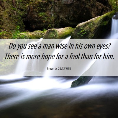Picture 06 - Proverbs 26:12 WEB - Do you see a man wise in his own eyes? There is - Bible Verse Picture