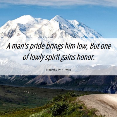 Picture 06 - Proverbs 29:23 WEB - A man's pride brings him low, But one of lowly - Bible Verse Picture