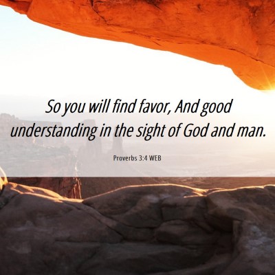 Picture 06 - Proverbs 3:4 WEB - So you will find favor, And good understanding in - Bible Verse Picture