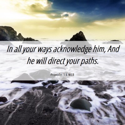 Picture 06 - Proverbs 3:6 WEB - In all your ways acknowledge him, And he will - Bible Verse Picture