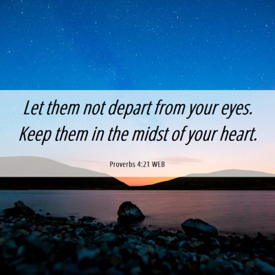 Picture 06 - Proverbs 4:21 WEB - Let them not depart from your eyes. Keep them in - Bible Verse Picture
