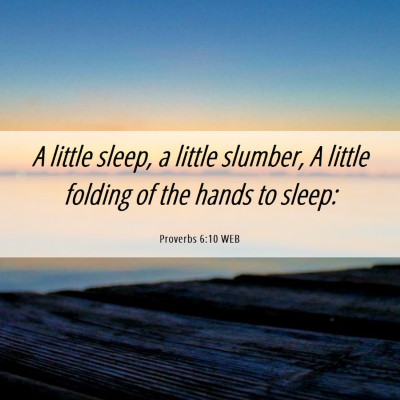 Picture 06 - Proverbs 6:10 WEB - A little sleep, a little slumber, A little - Bible Verse Picture