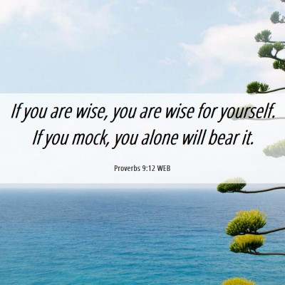 Picture 06 - Proverbs 9:12 WEB - If you are wise, you are wise for yourself. If - Bible Verse Picture