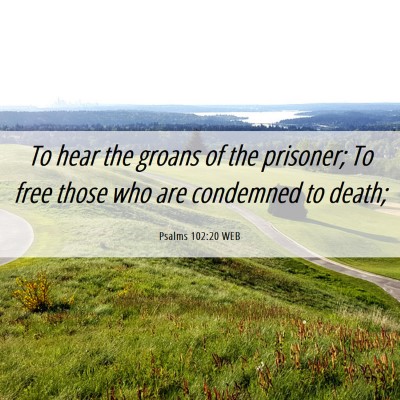 Picture 06 - Psalms 102:20 WEB - To hear the groans of the prisoner; To free those - Bible Verse Picture