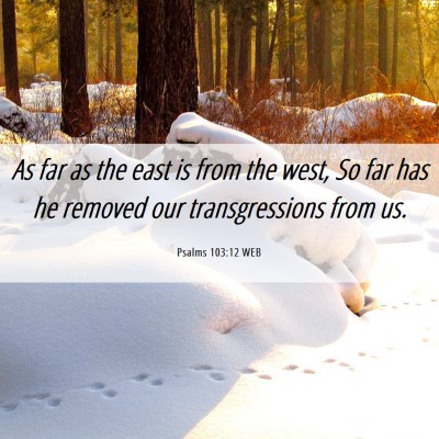 Picture 06 - Psalms 103:12 WEB - As far as the east is from the west, So far has - Bible Verse Picture