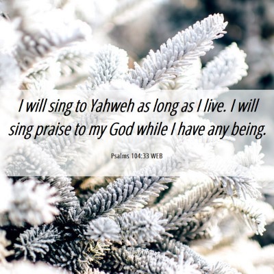 Picture 06 - Psalms 104:33 WEB - I will sing to Yahweh as long as I live. I will - Bible Verse Picture