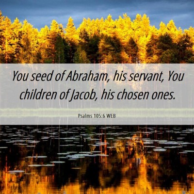 Picture 06 - Psalms 105:6 WEB - You seed of Abraham, his servant, You children of - Bible Verse Picture