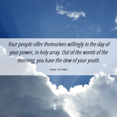 Picture 06 - Psalms 110:3 WEB - Your people offer themselves willingly in the day - Bible Verse Picture