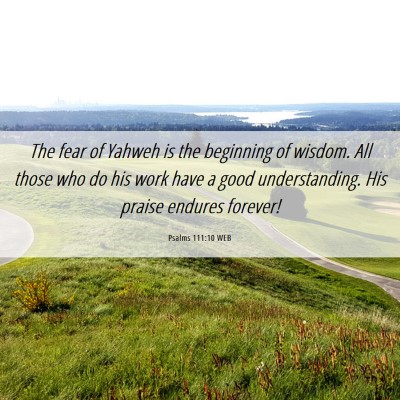 Picture 06 - Psalms 111:10 WEB - The fear of Yahweh is the beginning of wisdom. - Bible Verse Picture