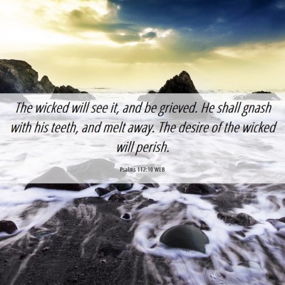 Picture 06 - Psalms 112:10 WEB - The wicked will see it, and be grieved. He shall - Bible Verse Picture