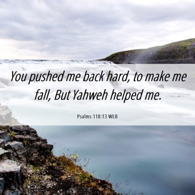 Picture 06 - Psalms 118:13 WEB - You pushed me back hard, to make me fall, But - Bible Verse Picture