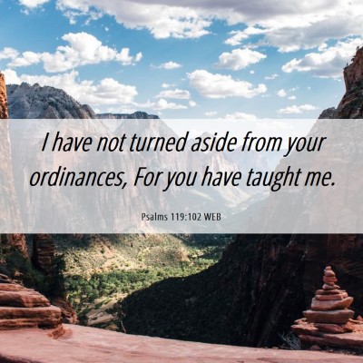 Picture 06 - Psalms 119:102 WEB - I have not turned aside from your ordinances, For - Bible Verse Picture