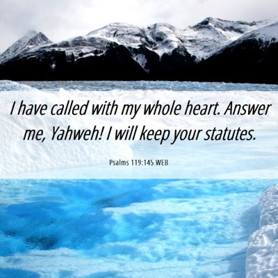 Picture 06 - Psalms 119:145 WEB - I have called with my whole heart. Answer me, - Bible Verse Picture