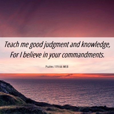 Picture 06 - Psalms 119:66 WEB - Teach me good judgment and knowledge, For I - Bible Verse Picture