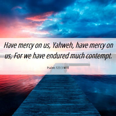 Picture 06 - Psalms 123:3 WEB - Have mercy on us, Yahweh, have mercy on us, For - Bible Verse Picture