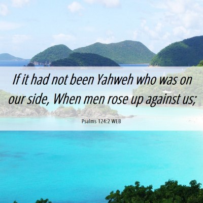 Picture 06 - Psalms 124:2 WEB - If it had not been Yahweh who was on our side, - Bible Verse Picture
