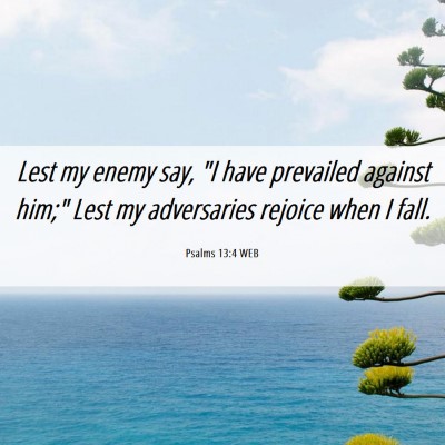 Picture 06 - Psalms 13:4 WEB - Lest my enemy say, 