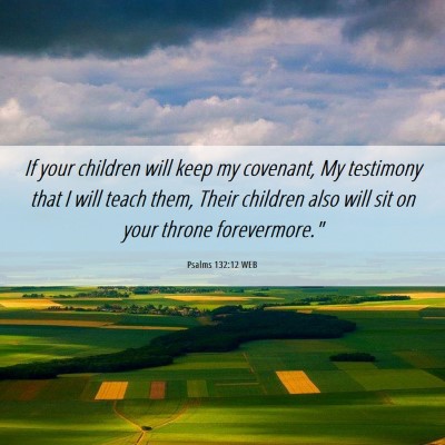 Picture 06 - Psalms 132:12 WEB - If your children will keep my covenant, My - Bible Verse Picture