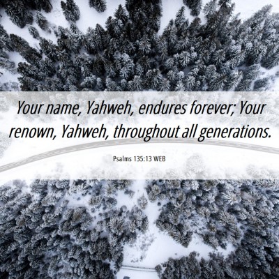 Picture 06 - Psalms 135:13 WEB - Your name, Yahweh, endures forever; Your renown, - Bible Verse Picture
