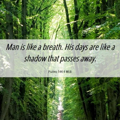 Picture 06 - Psalms 144:4 WEB - Man is like a breath. His days are like a shadow - Bible Verse Picture