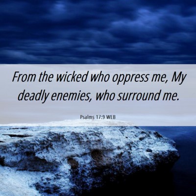Picture 06 - Psalms 17:9 WEB - From the wicked who oppress me, My deadly - Bible Verse Picture