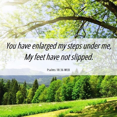 Picture 06 - Psalms 18:36 WEB - You have enlarged my steps under me, My feet have - Bible Verse Picture