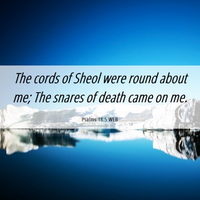 Picture 06 - Psalms 18:5 WEB - The cords of Sheol were round about me; The - Bible Verse Picture