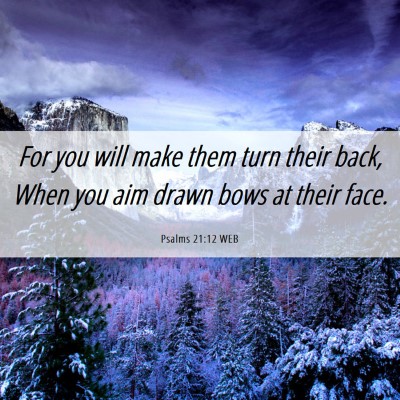Picture 06 - Psalms 21:12 WEB - For you will make them turn their back, When you - Bible Verse Picture