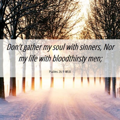 Picture 06 - Psalms 26:9 WEB - Don't gather my soul with sinners, Nor my life - Bible Verse Picture