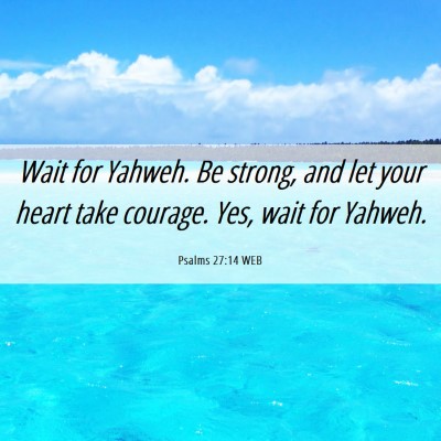 Picture 06 - Psalms 27:14 WEB - Wait for Yahweh. Be strong, and let your heart - Bible Verse Picture