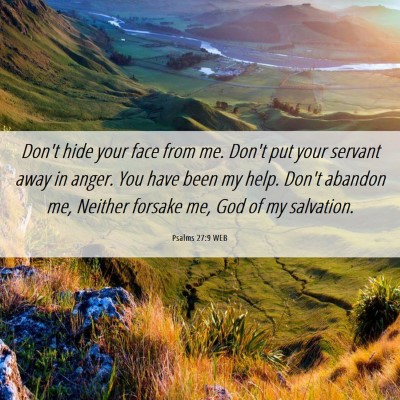 Picture 06 - Psalms 27:9 WEB - Don't hide your face from me. Don't put your - Bible Verse Picture