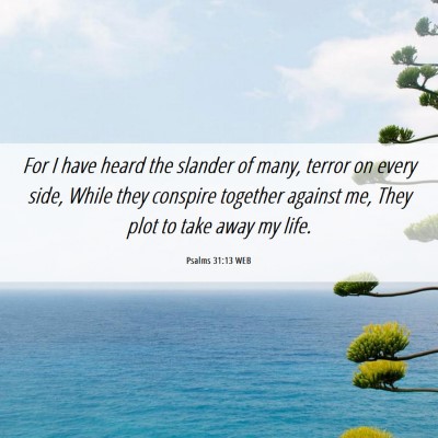 Picture 06 - Psalms 31:13 WEB - For I have heard the slander of many, terror on - Bible Verse Picture