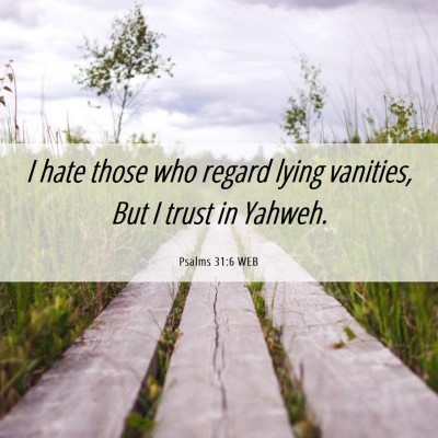 Picture 06 - Psalms 31:6 WEB - I hate those who regard lying vanities, But I - Bible Verse Picture